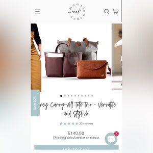 Mom Kindness Carry-All Tote Trio diaper bag